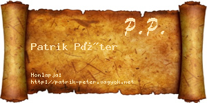 Patrik Péter névjegykártya